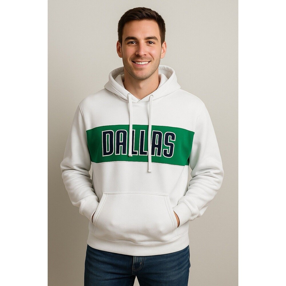 Dallas Mavericks Hoodie 47 Brand 21/22 City Edition Mens L Wordmark Chest Pass